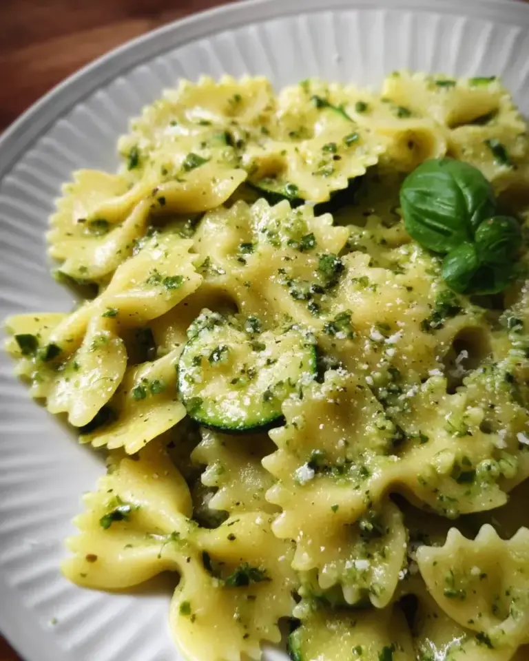 Farfalle à la crème de courgette
