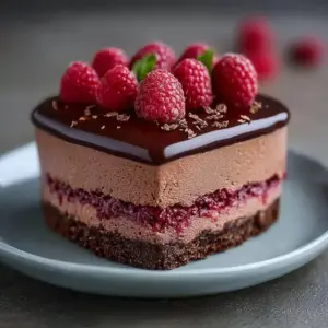 Gâteau Mousse Chocolat Framboise Rapide : Délice 2 en 1