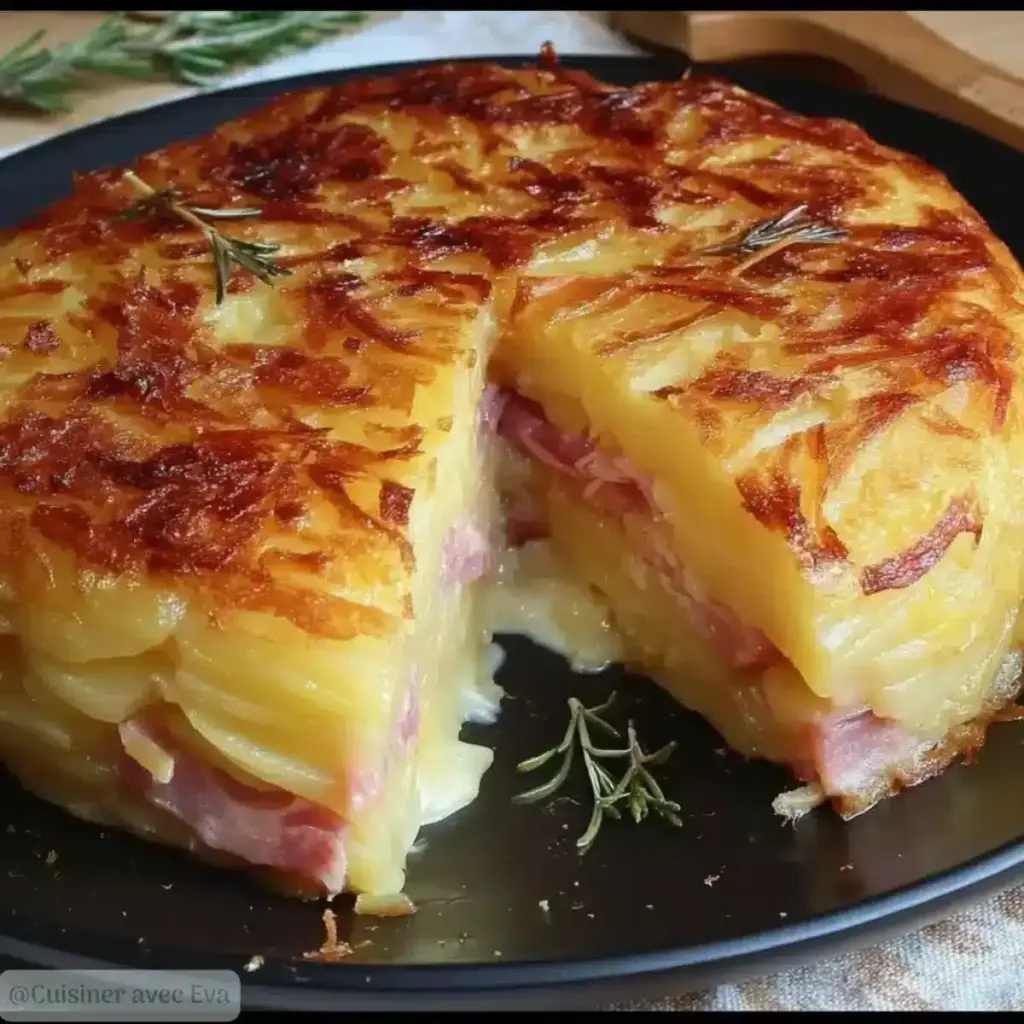 Gâteau de Pommes de Terre Farci au Jambon –