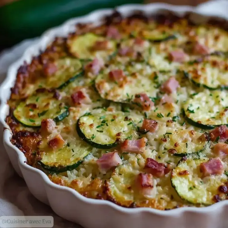 Gratin de Courgettes, Jambon, et Riz : Délice Familial ! –