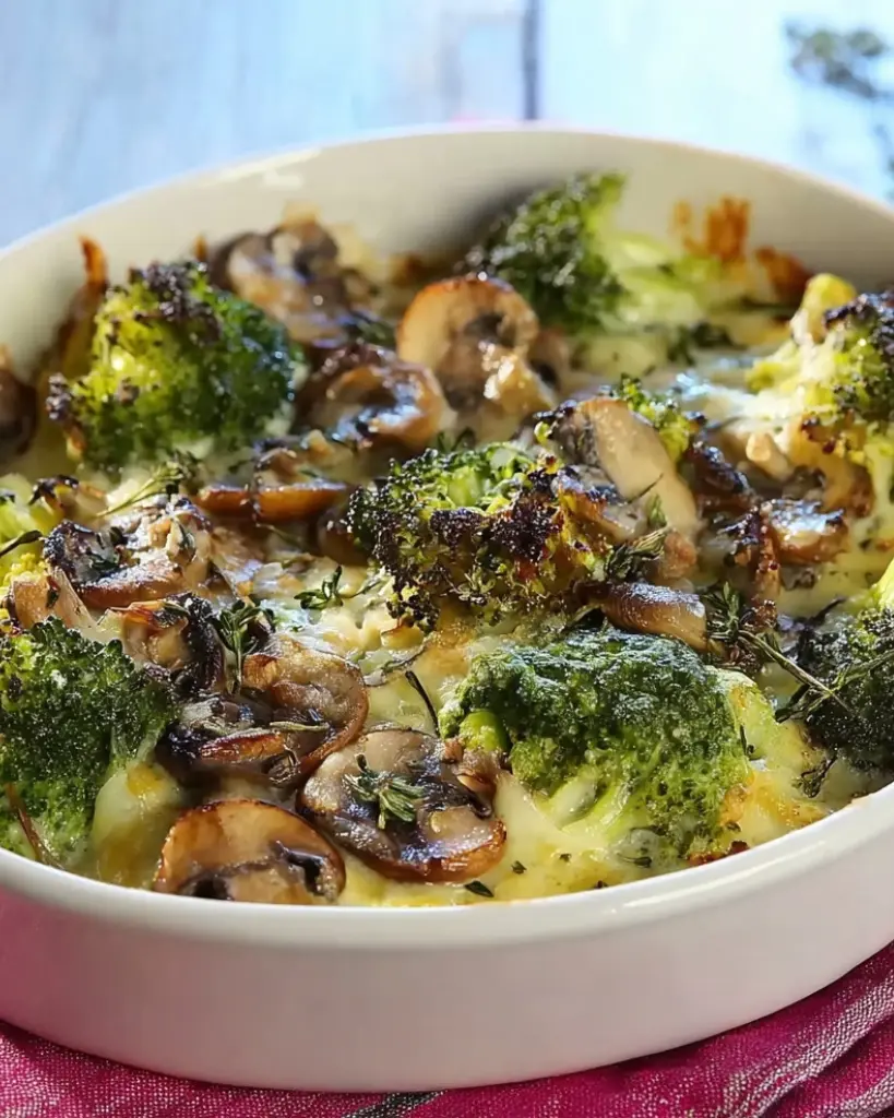 Gratin de brocoli aux champignons