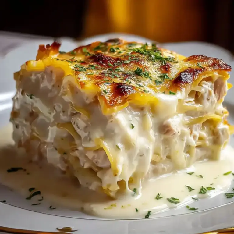 Lasagnes Fondantes au Poulet et Sauce Blanche Crémeuse