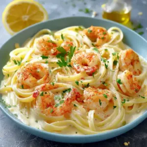 Linguine aux Crevettes et Crème Citronnée