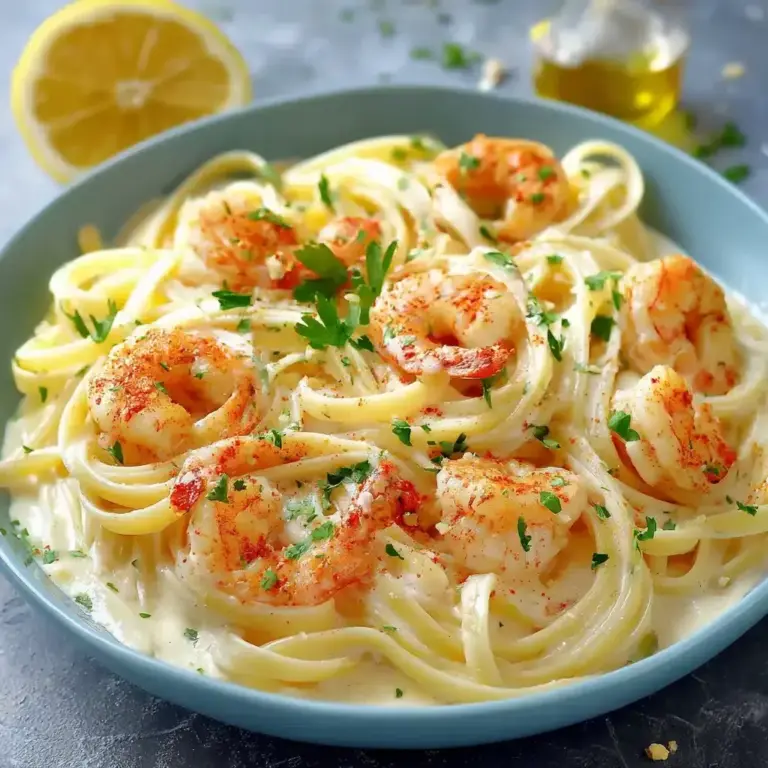 Linguine aux Crevettes et Crème Citronnée