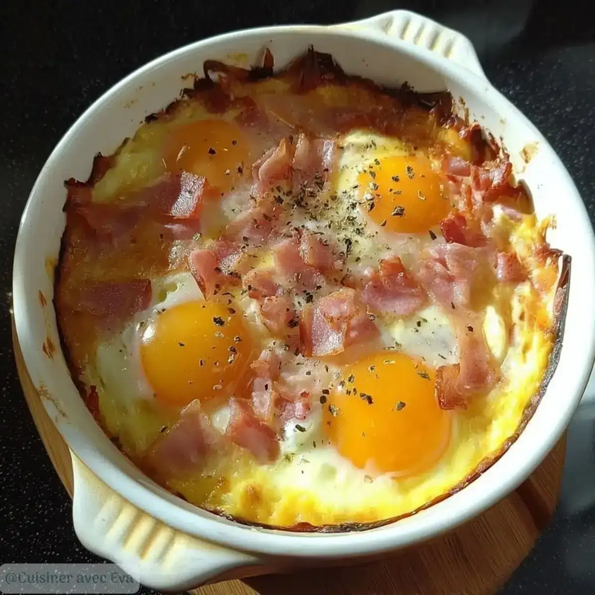 OeufsCocotteauChevreetLardons