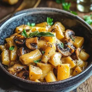 Pâtes Crémeuses à la Butternut, Champignons et Noix
