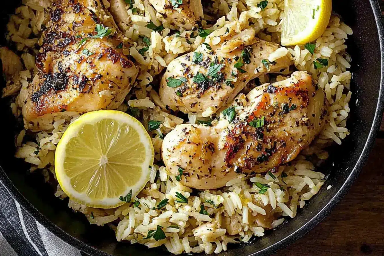 Poulet grec au riz citron 2 Recette poulet grec citron riz