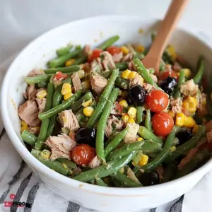 Salade de haricots verts au thon