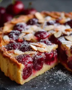 Tarte aux cerises et aux amandes maison