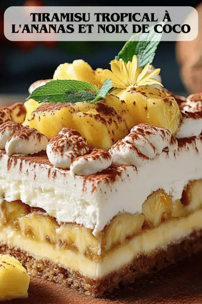 Tiramisu Tropical à l’Ananas et Noix de Coco