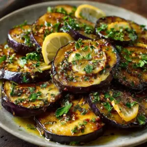 Aubergines rôties au citron et à l’ail