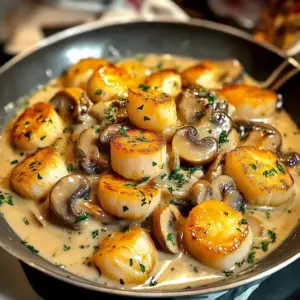 Blanquette de Saint-Jacques aux champignons
