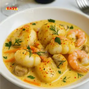 Blanquette de poissons au lait de coco et curry