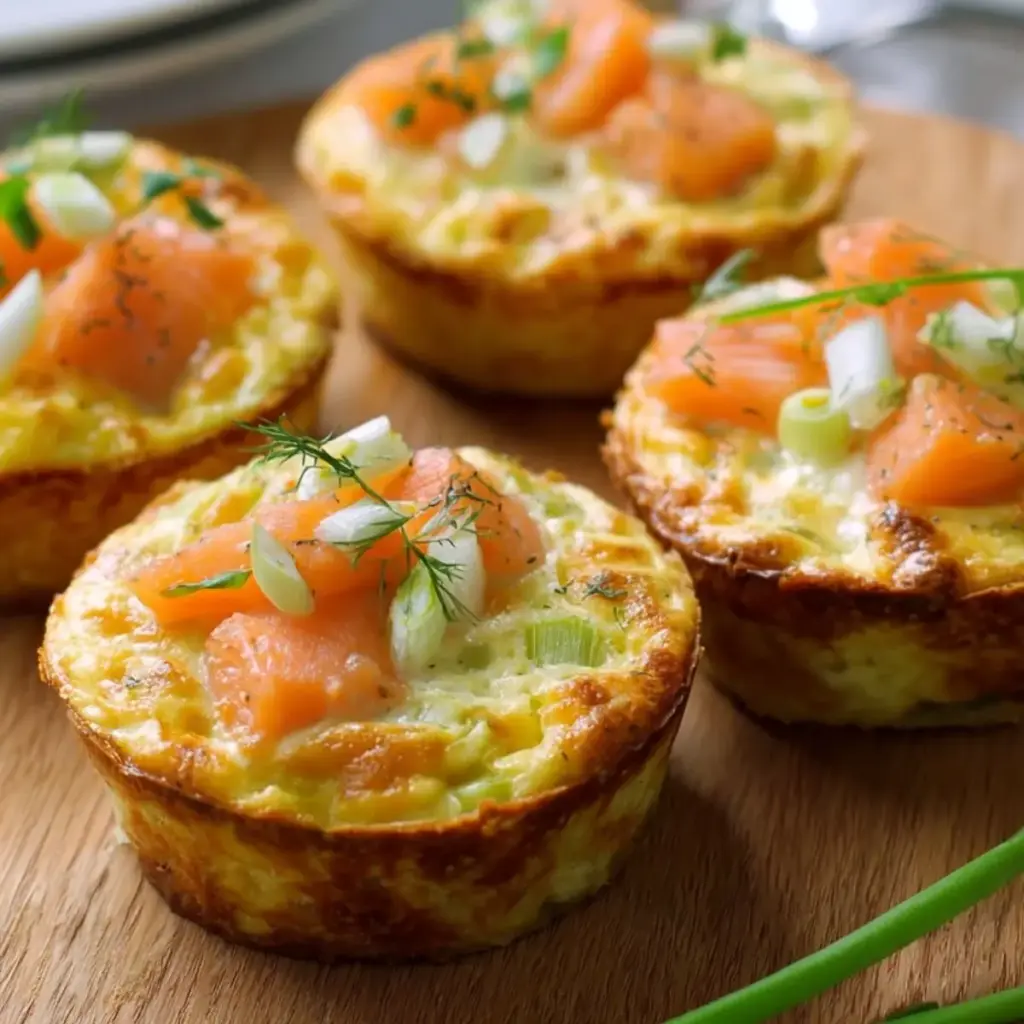 Bouchées de Quiche Sans Pâte au Saumon Fumé
