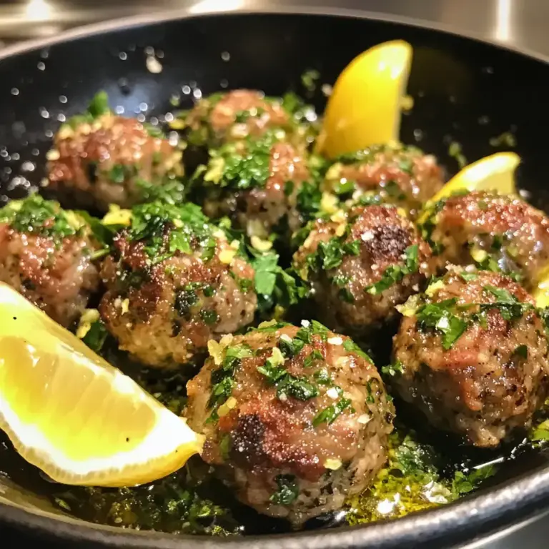 Boulettes aux herbes et sauce citron basilic