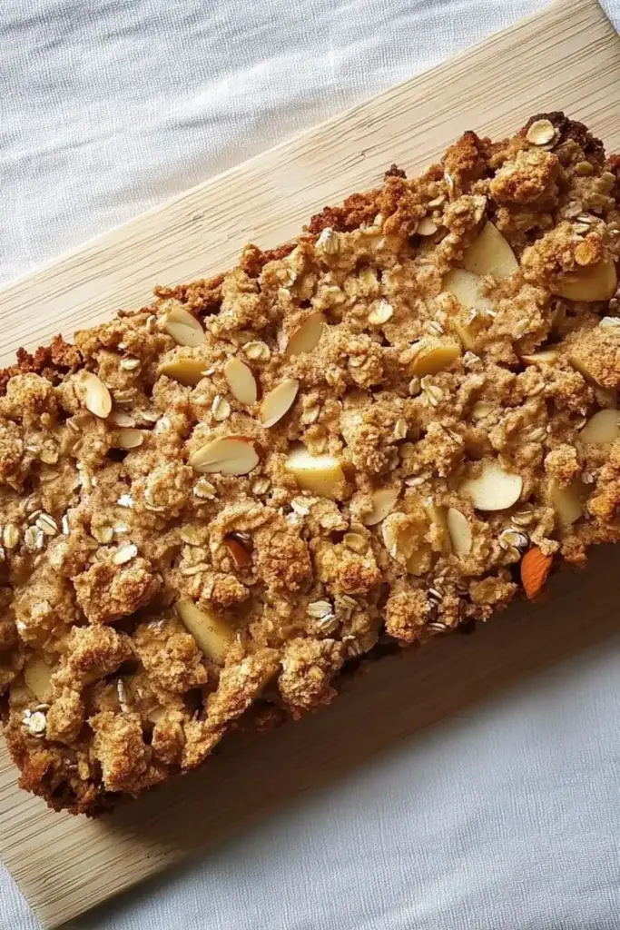 Cake Aux Pommes, Aux Flocons D’Avoine Et Aux Amandes