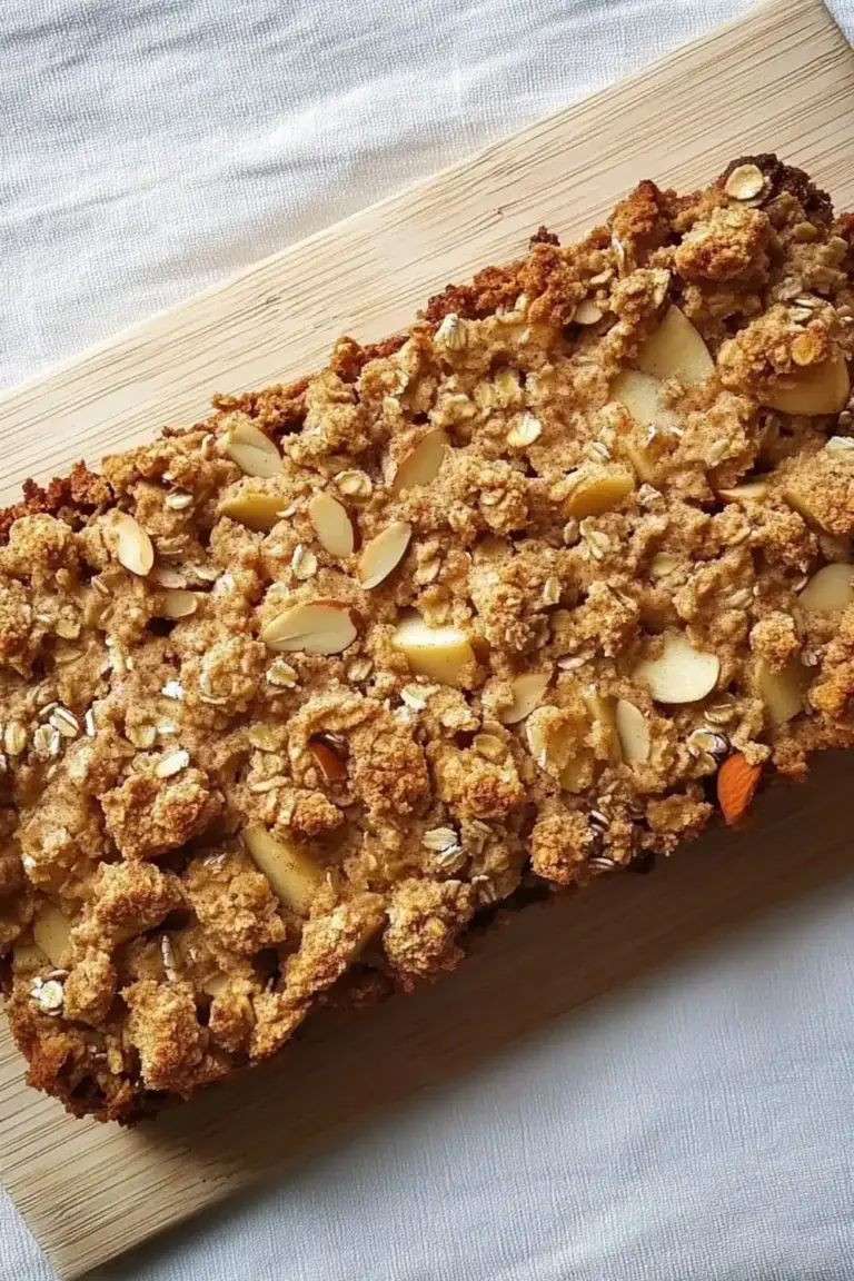 Cake Aux Pommes, Aux Flocons D’Avoine Et Aux Amandes