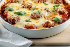 Casserole de Boulettes Parmigiana au Porc