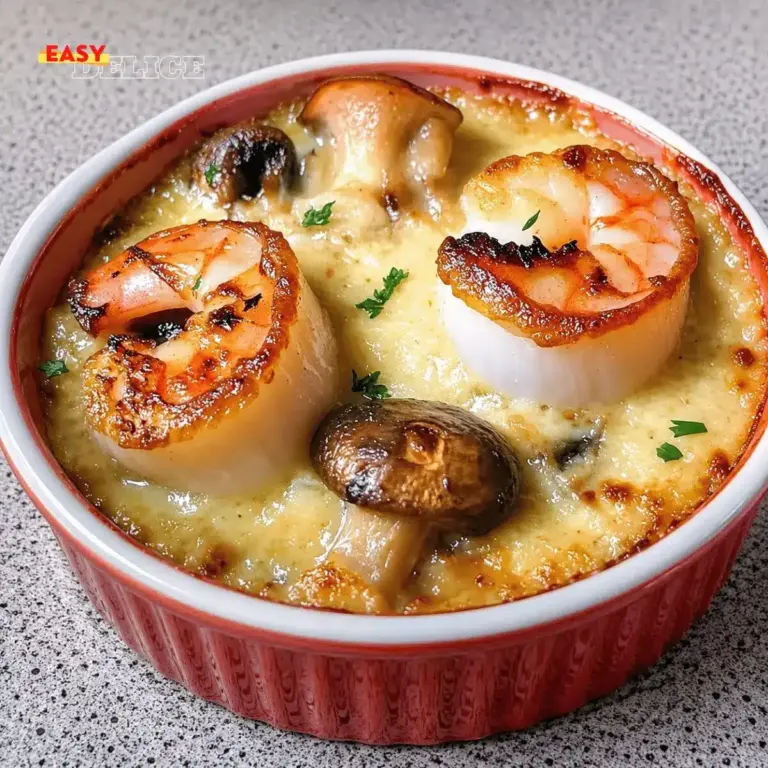 Cassolette de la Mer : Saint-Jacques, Crevettes & Champignons