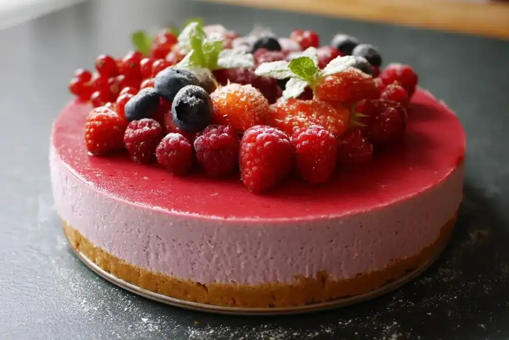 Cheesecake sans cuisson aux fruits rouges : fraîcheur, simplicité et plaisir garanti