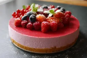 Cheesecake sans cuisson aux fruits rouges
