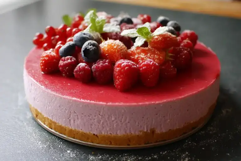 Cheesecake sans cuisson aux fruits rouges : fraîcheur, simplicité et plaisir garanti