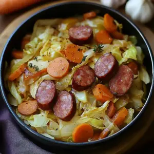 Chou Braisé aux Saucisses Fumées de Bœuf