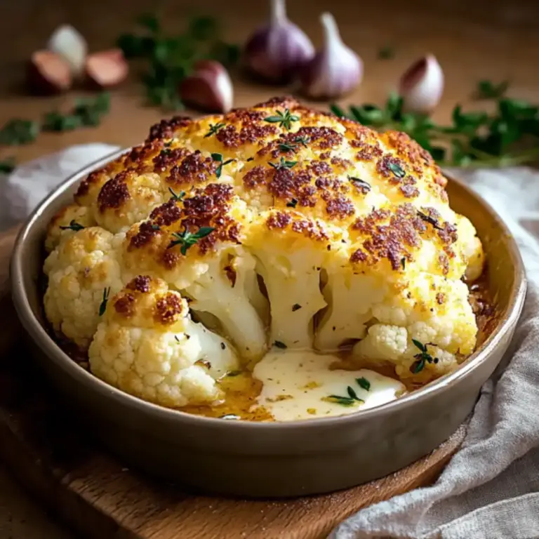 Irresistible chou-fleur entier rôti au beurre en 50 min –