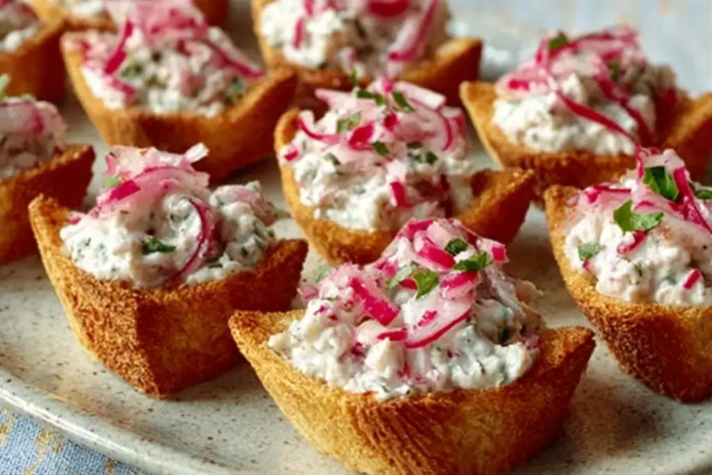 Corolles de pain de mie et tartinade de radis : l’apéritif original qui régale sans stress