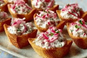 Corolles de Pain de Mie au Radis et Fromage Frais