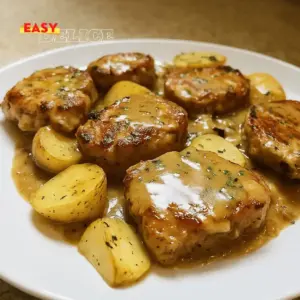 Côtelettes de porc sauce aux pommes