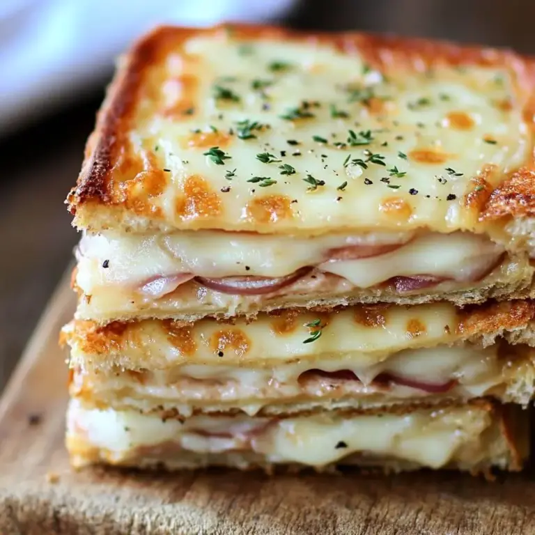 Croque-monsieur à l’oignon gratiné