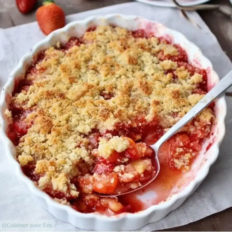 Crumble aux fraises rapide et croustillant :  –