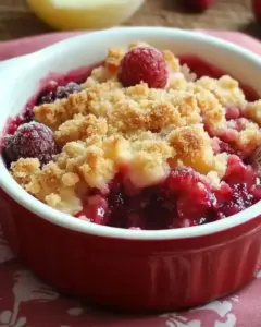 Crumble facile aux fruits rouges et pommes caramélisées