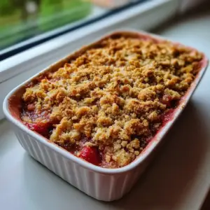 Crumble Rhubarbe et Fraise