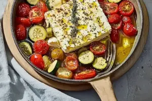 Feta au Four et Petits Légumes