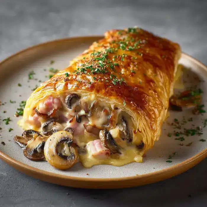 Feuilleté Champignons et Jambon: Recette Savoureuse et Croustillante