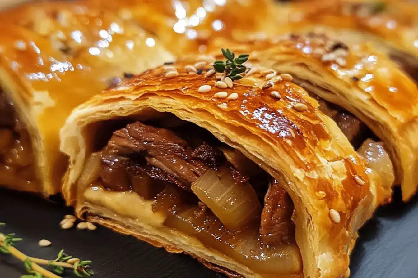 feuilletesroulescanardoignonsconfitsbrie