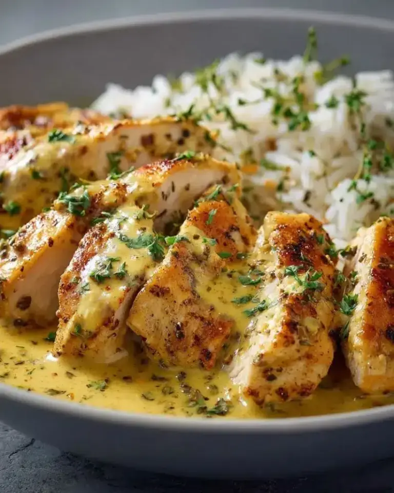 Filets de poulet sautés à la moutarde et à la crème
