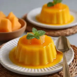 Flan de melon rafraîchissant sans œufs ni lait