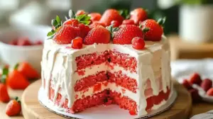 Le Meilleur Gâteau aux Fraises Maison