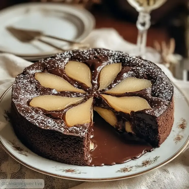 Gâteau crousti-fondant chocolat-poire : un dessert irrésistible –