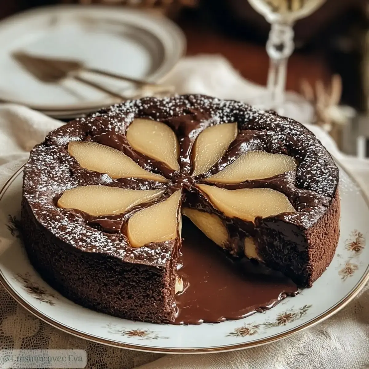 Gâteau crousti-fondant chocolat-poire : un dessert irrésistible - 2 gâteau crousti-fondant chocolat poire