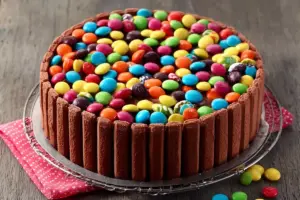 Gâteau d’anniversaire facile au chocolat et Smarties