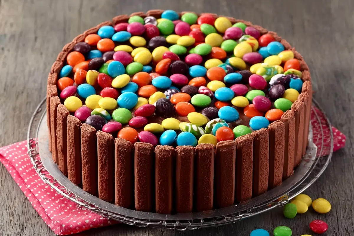 Gâteau d’anniversaire au yaourt et chocolat : le gâteau facile qui fait un max d’effet 2 gâteau d’anniversaire facile chocolat fingers smarties