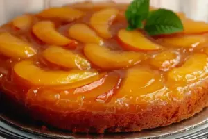 Gâteau Renversé aux Pêches