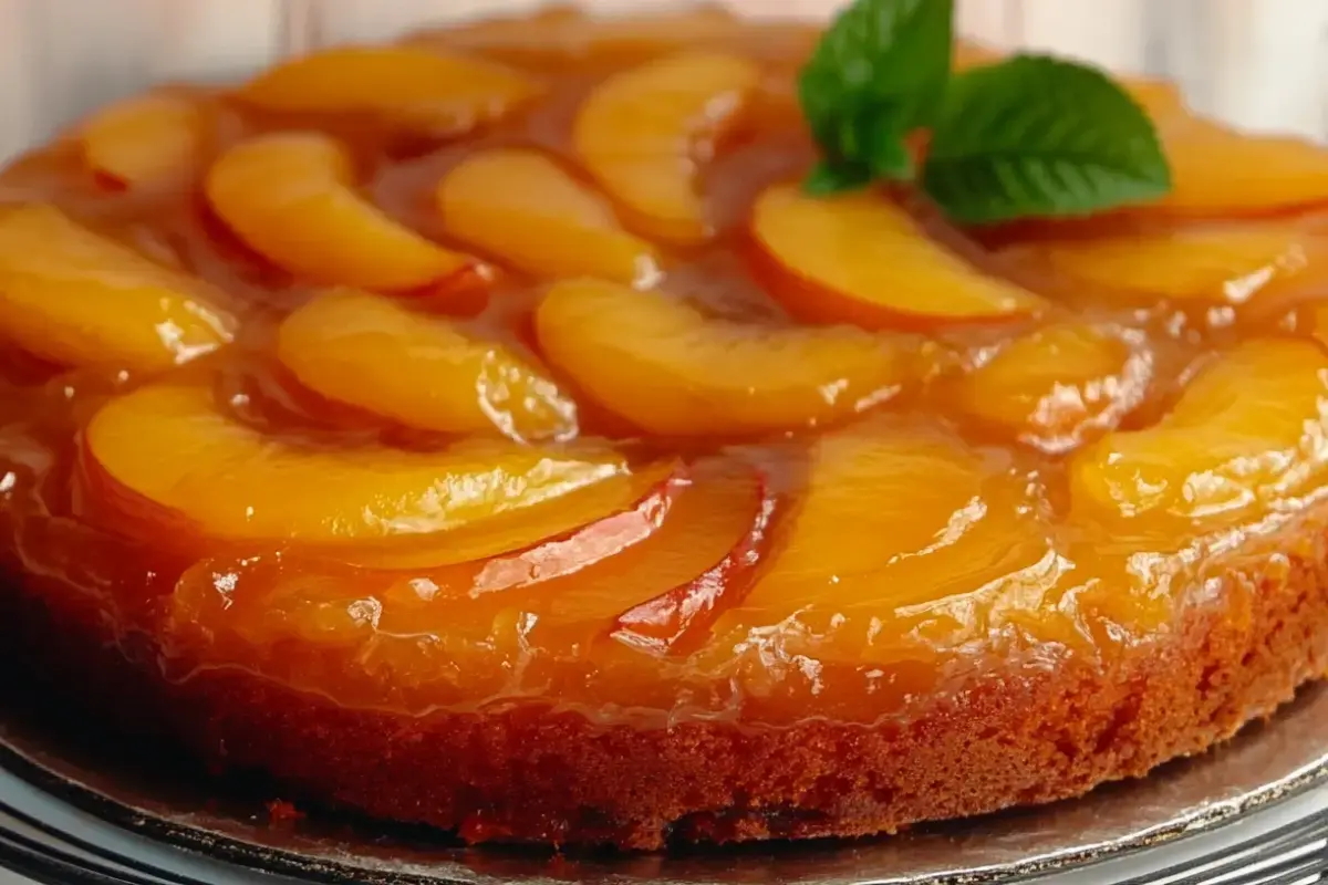 Gâteau renversé aux pêches 2 gâteau renversé aux pêches