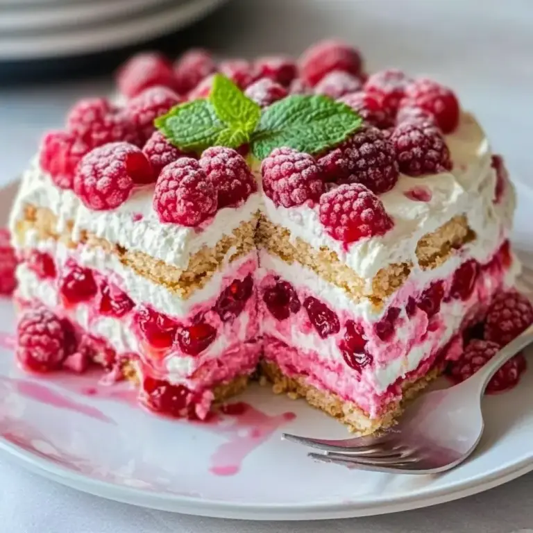 Gâteau Sans Cuisson aux Framboises : Un Dessert Frais et Gourmand