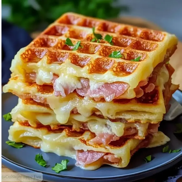 Gaufres salées au jambon et fromage : un délice croustillant ! –