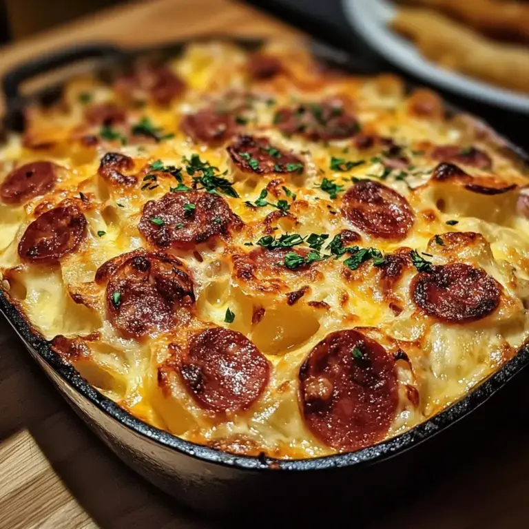 Gratin de Crozets aux Poireaux, Comté et Chorizo de bœuf